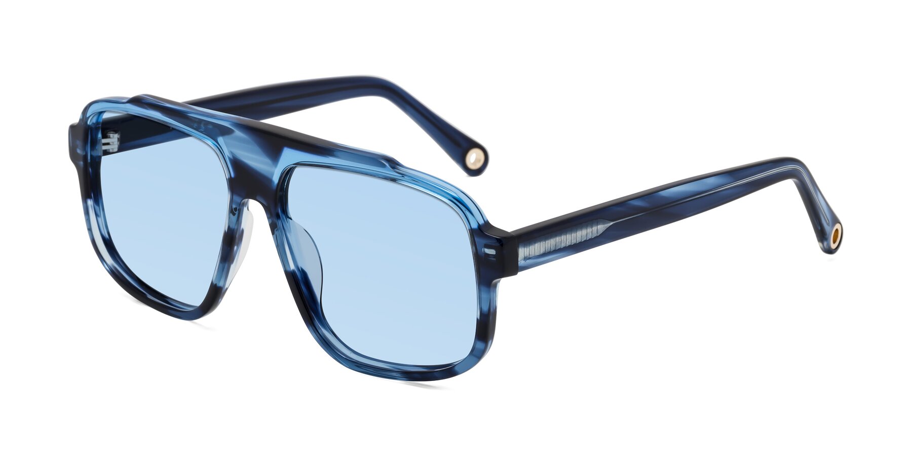 Angle of kong in Ocean Striped with Light Blue Tinted Lenses