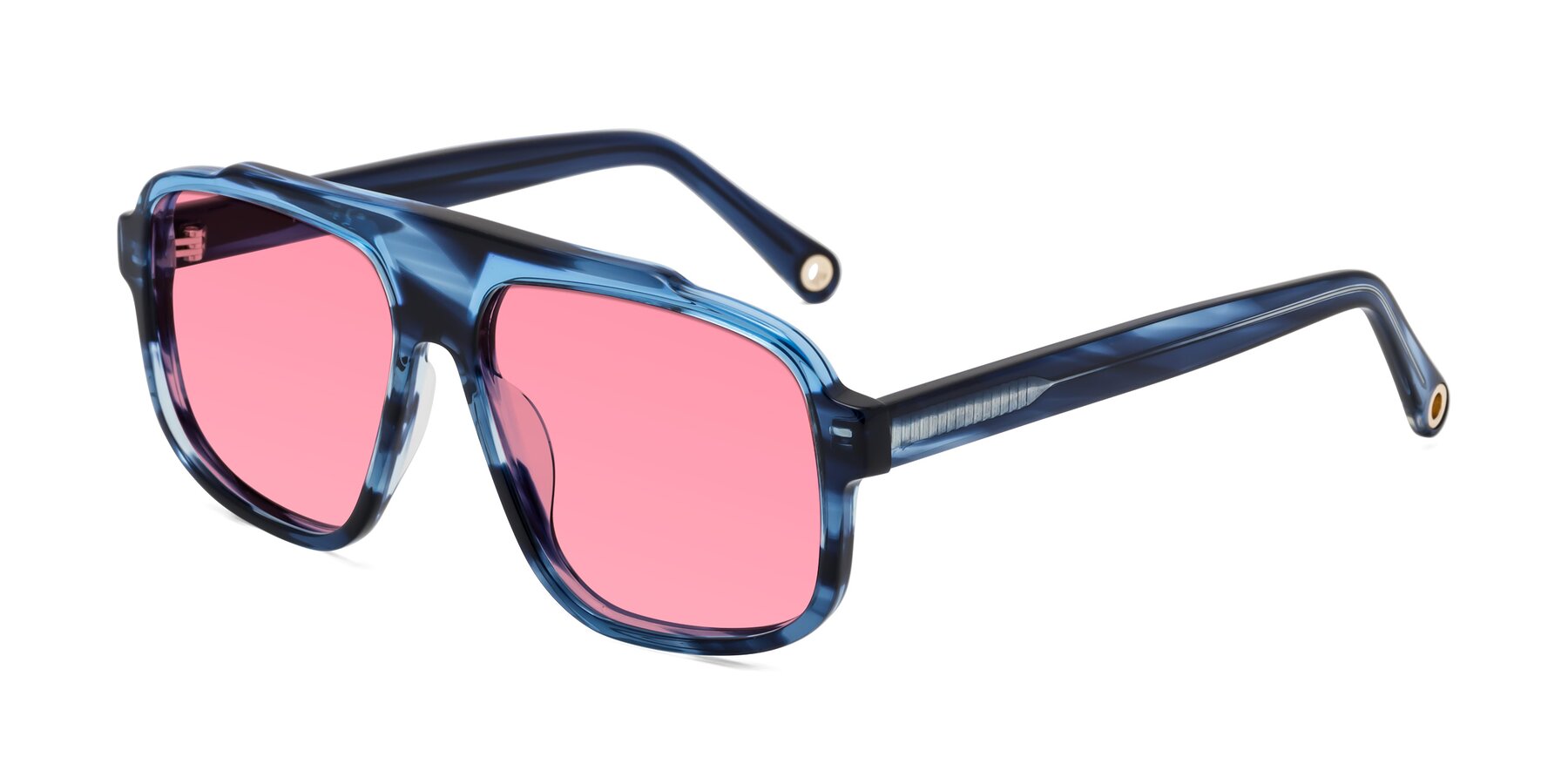 Angle of kong in Ocean Striped with Pink Tinted Lenses