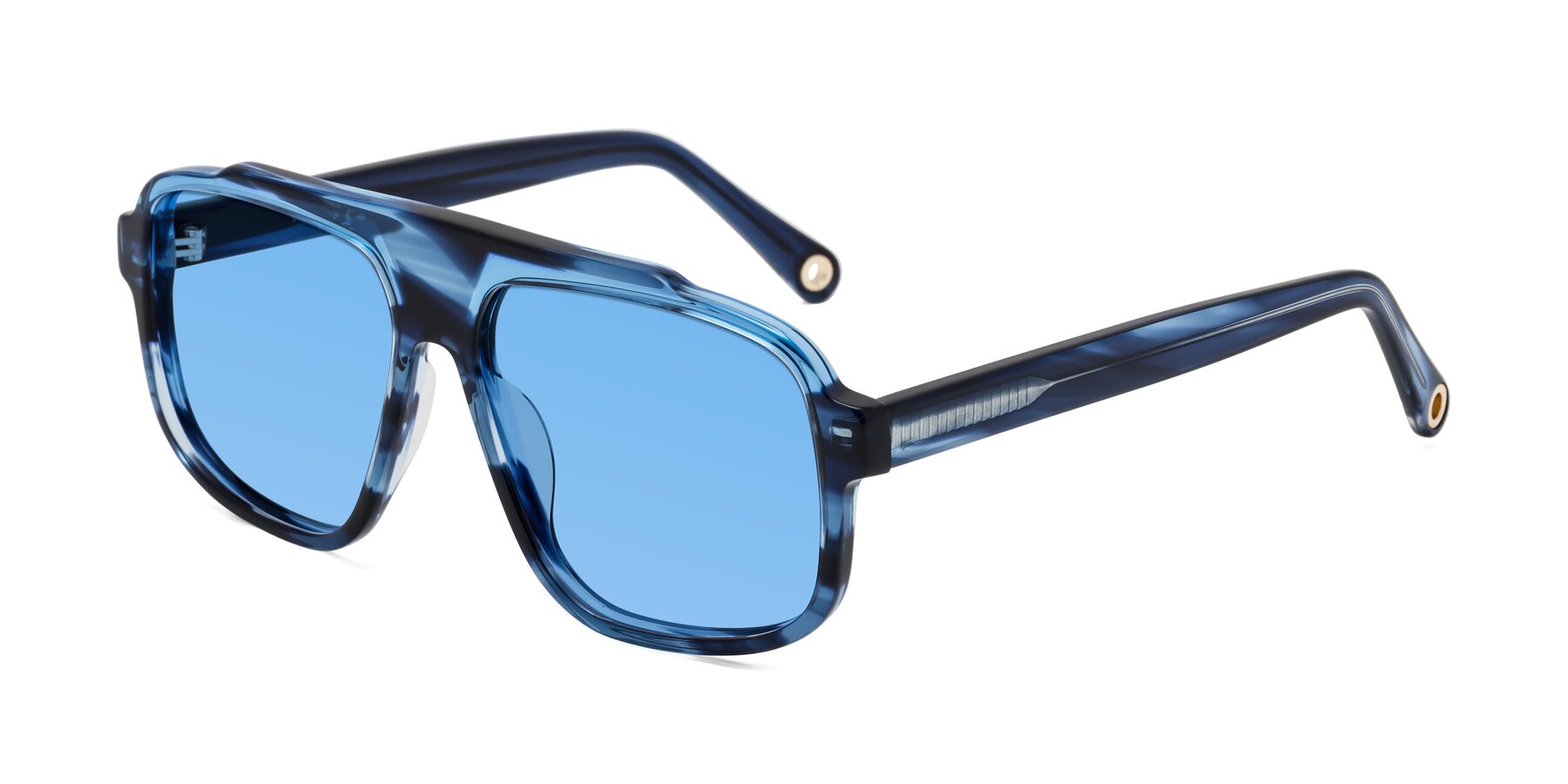 Angle of kong in Ocean Striped with Medium Blue Tinted Lenses