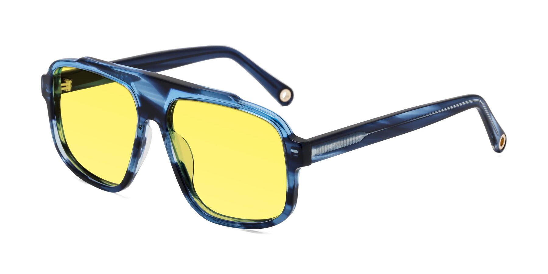 Angle of kong in Ocean Striped with Medium Yellow Tinted Lenses