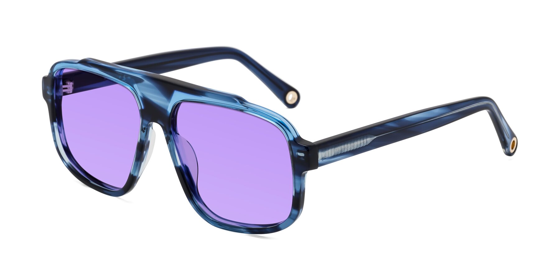 Angle of kong in Ocean Striped with Medium Purple Tinted Lenses