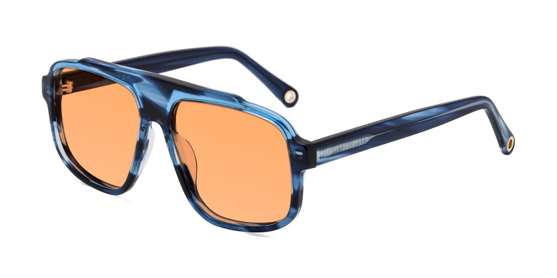 Angle of kong in Ocean Striped with Medium Orange Tinted Lenses