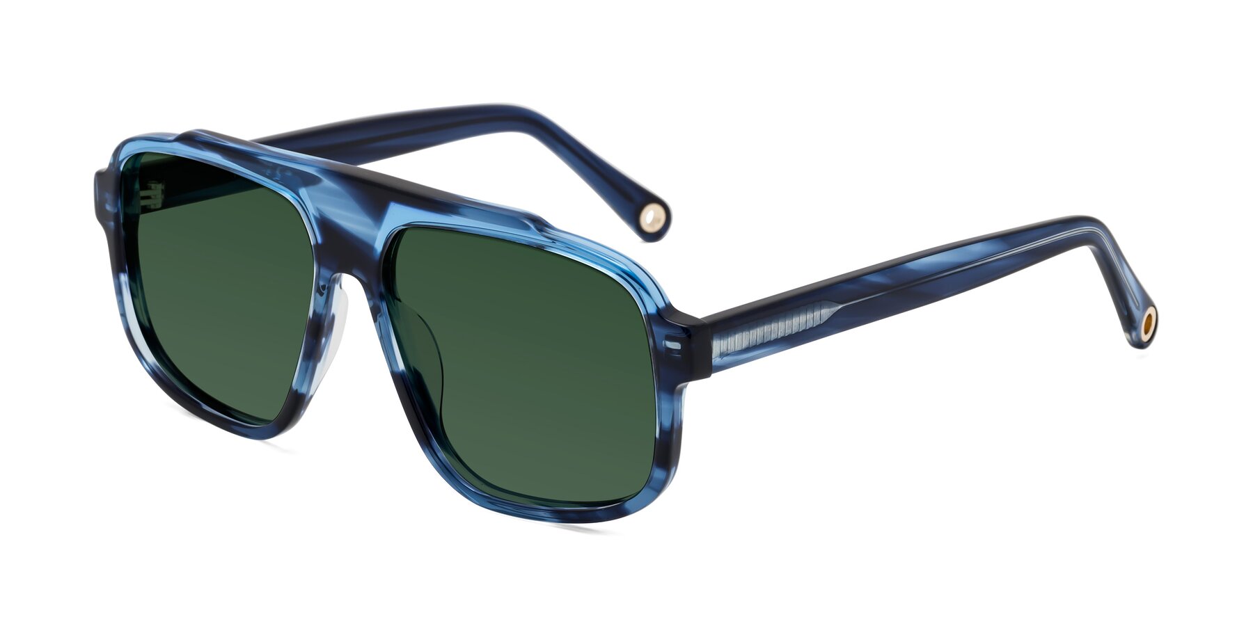 Angle of kong in Ocean Striped with Green Tinted Lenses