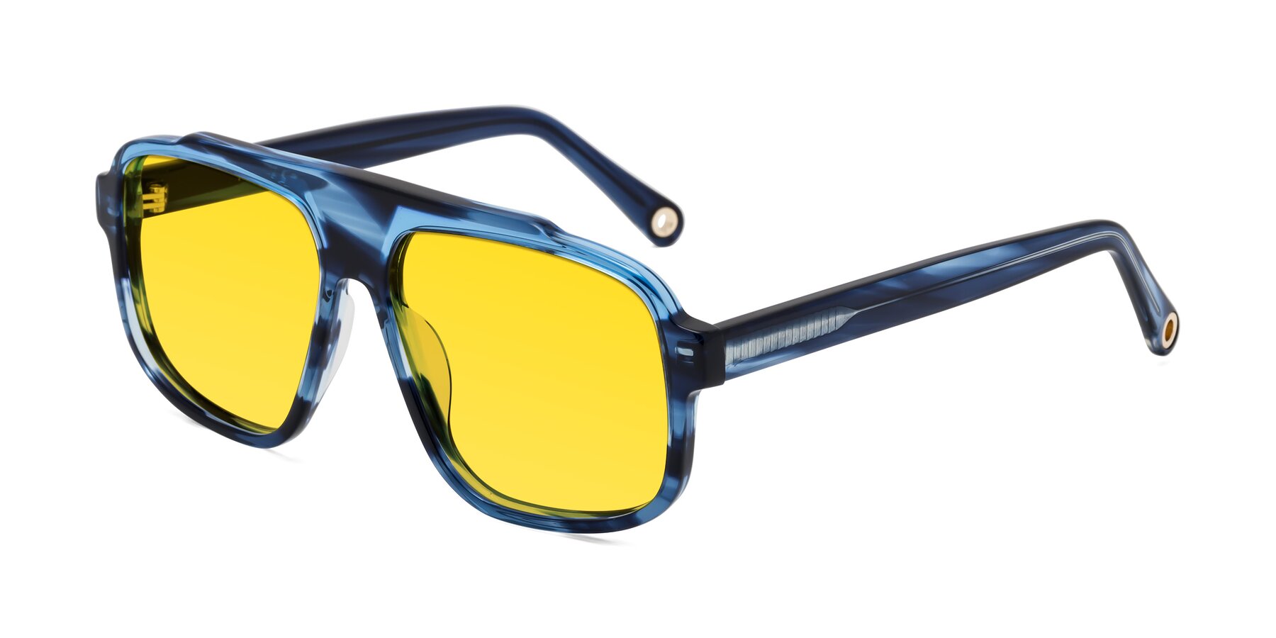 Angle of kong in Ocean Striped with Yellow Tinted Lenses