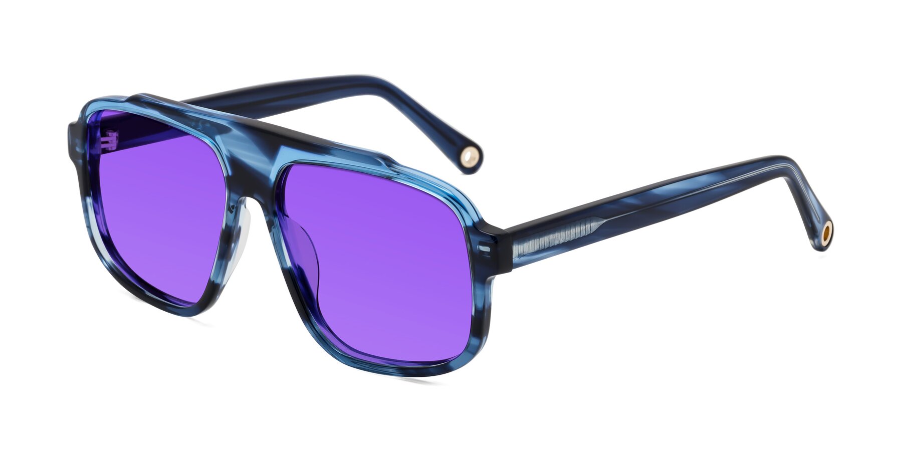 Angle of kong in Ocean Striped with Purple Tinted Lenses