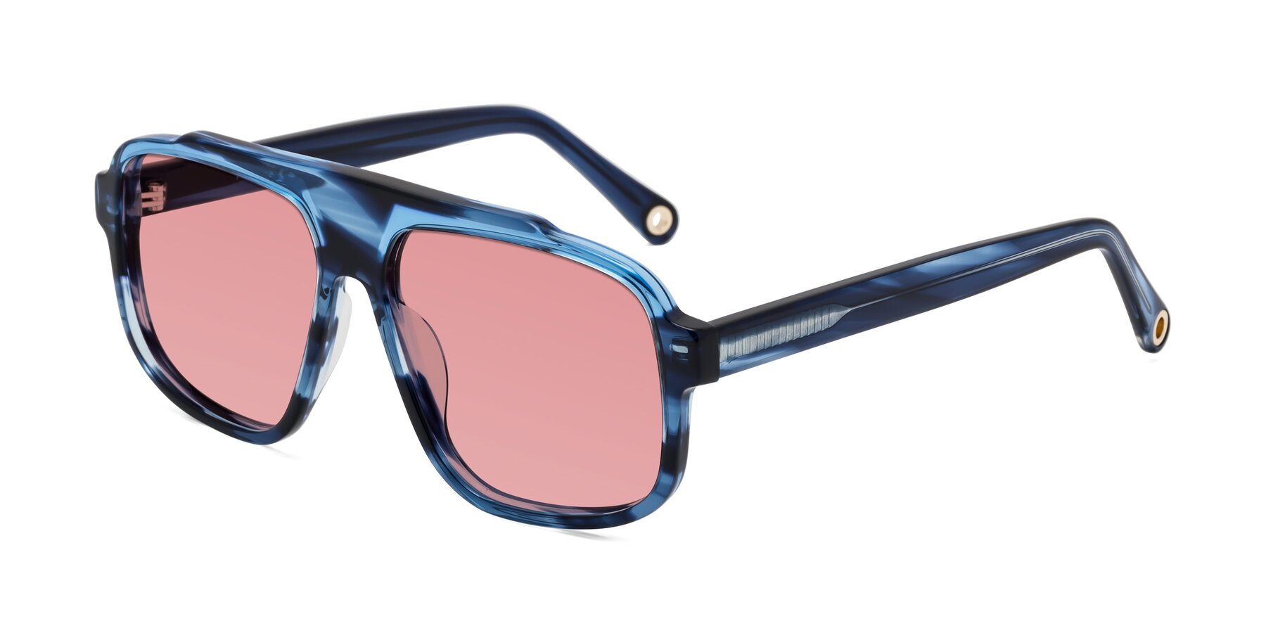 Angle of kong in Ocean Striped with Medium Garnet Tinted Lenses