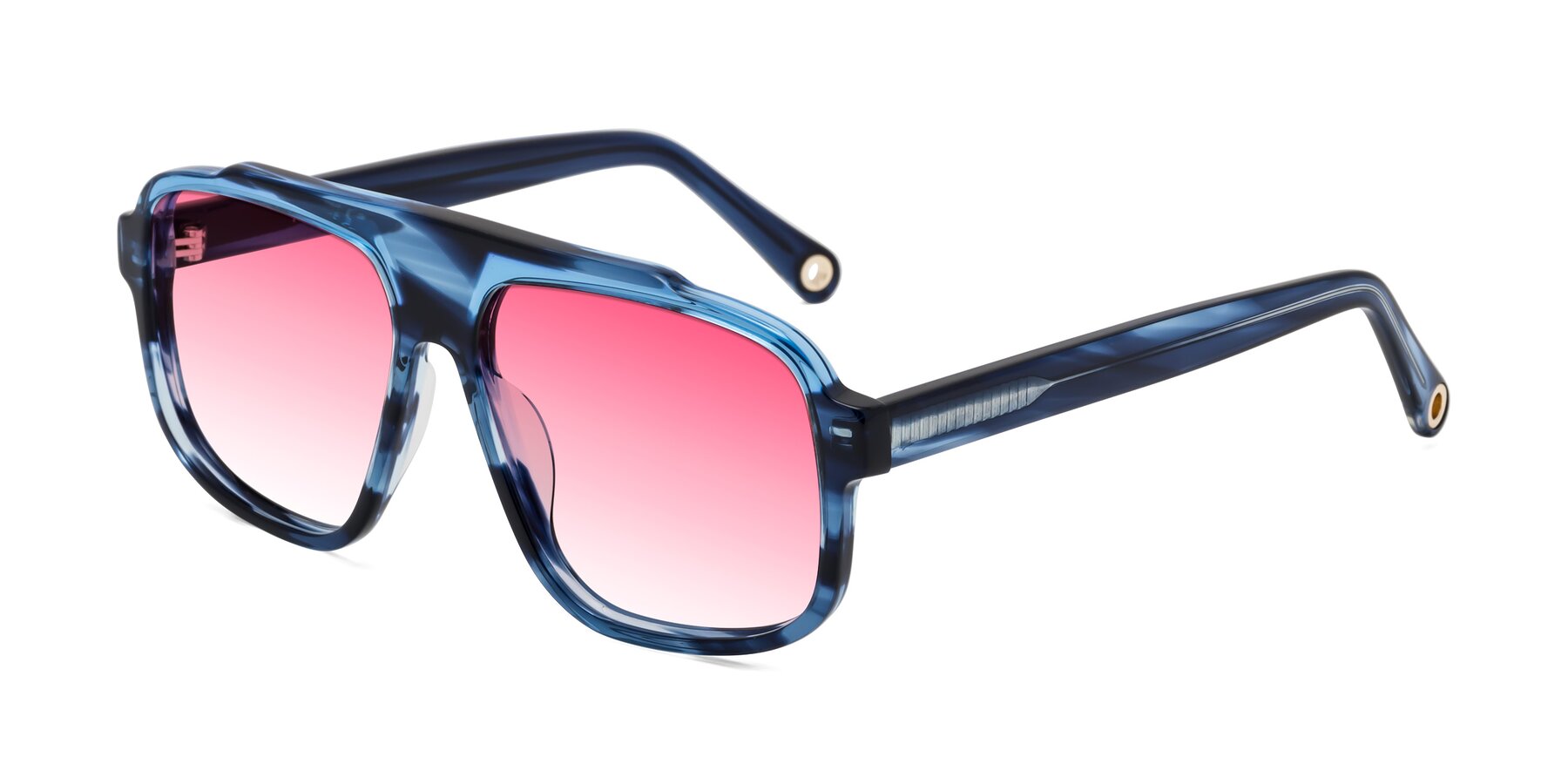 Angle of kong in Ocean Striped with Pink Gradient Lenses