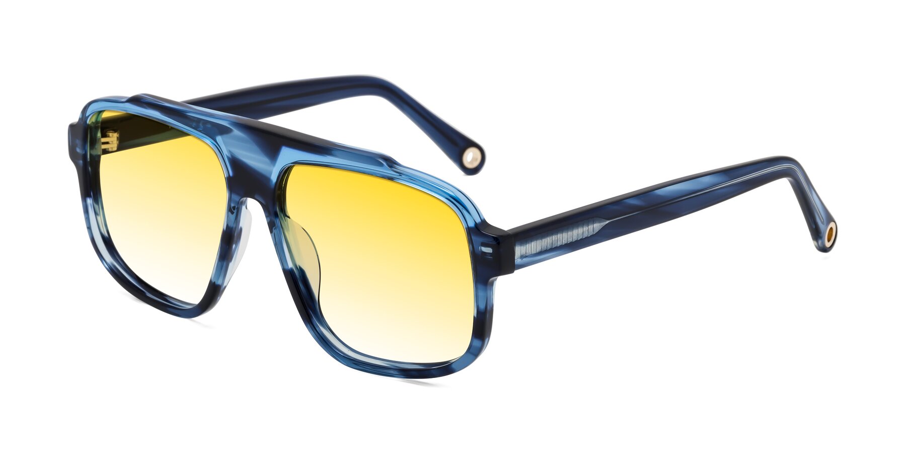 Angle of kong in Ocean Striped with Yellow Gradient Lenses