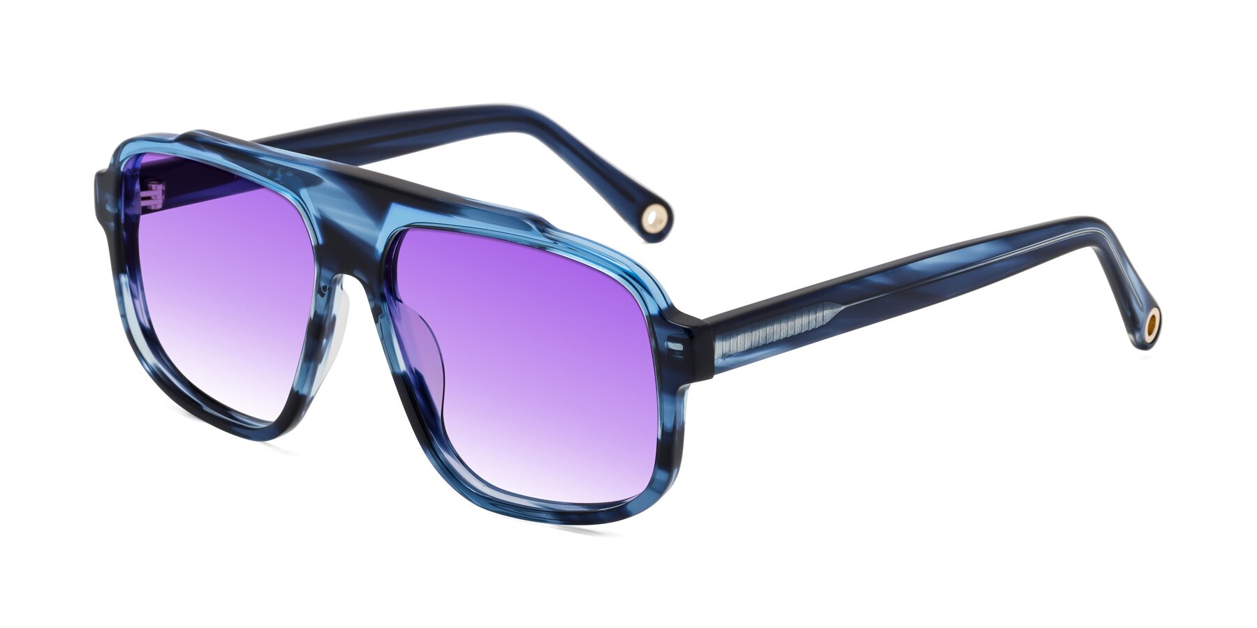 Angle of kong in Ocean Striped with Purple Gradient Lenses