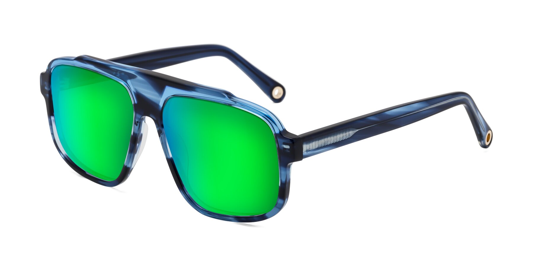 Angle of kong in Ocean Striped with Green Mirrored Lenses