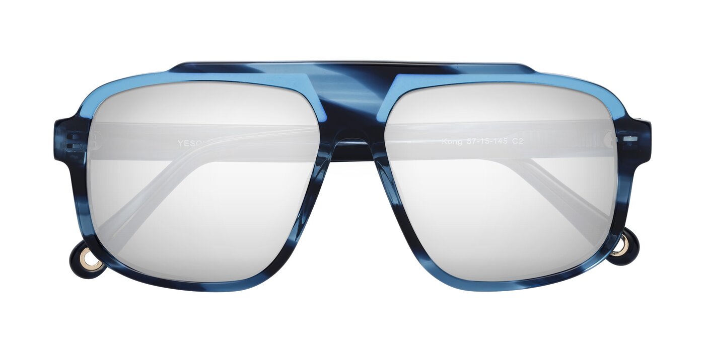 kong - Ocean Striped Flash Mirrored Sunglasses