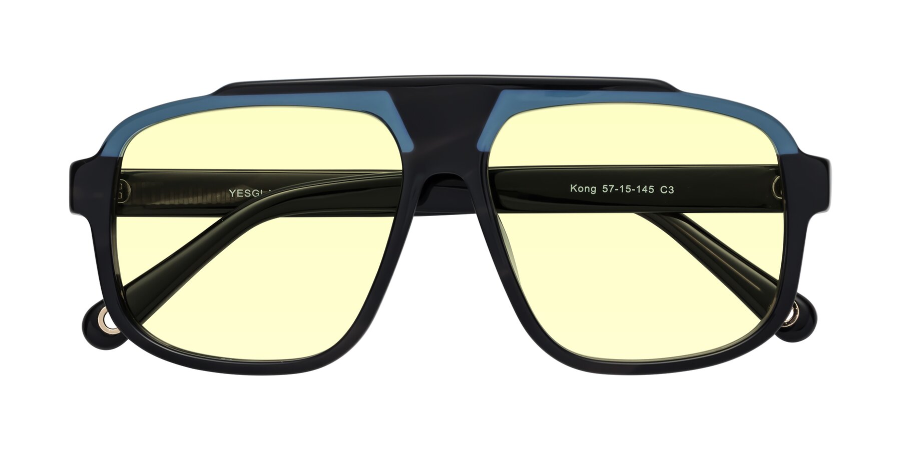 Folded Front of kong in Storm Striped with Light Yellow Tinted Lenses