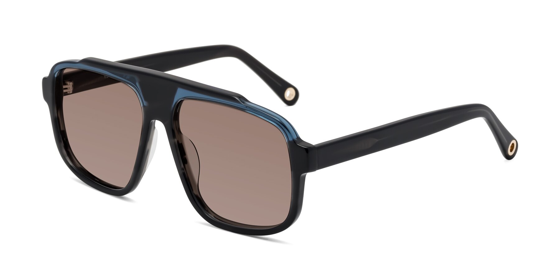 Angle of kong in Storm Striped with Medium Brown Tinted Lenses