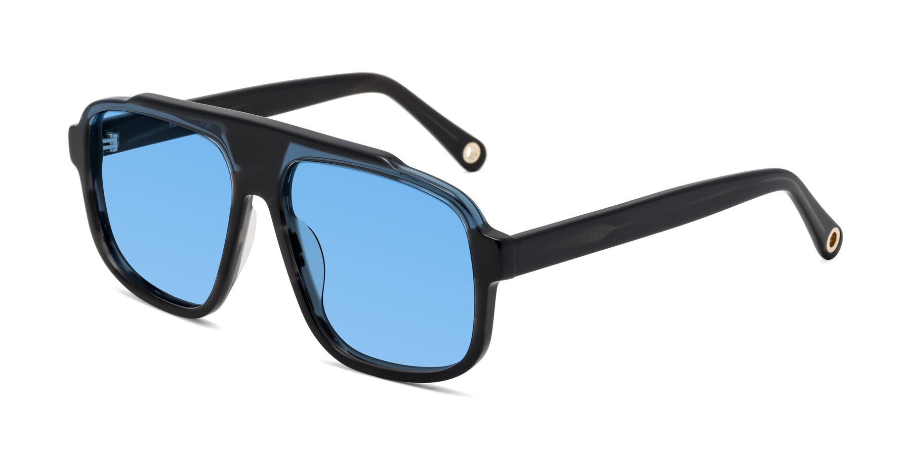 Angle of kong in Storm Striped with Medium Blue Tinted Lenses