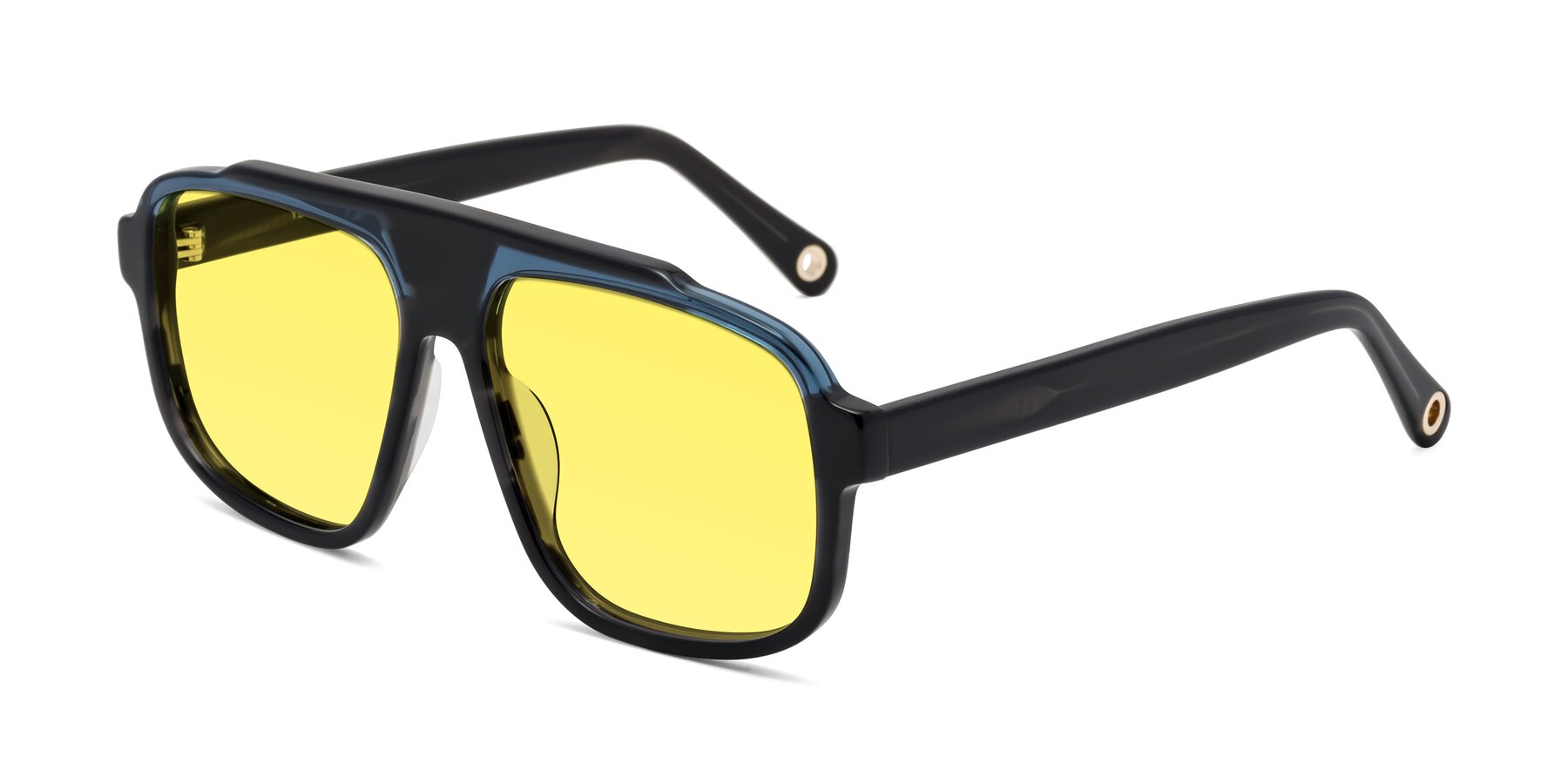 Angle of kong in Storm Striped with Medium Yellow Tinted Lenses