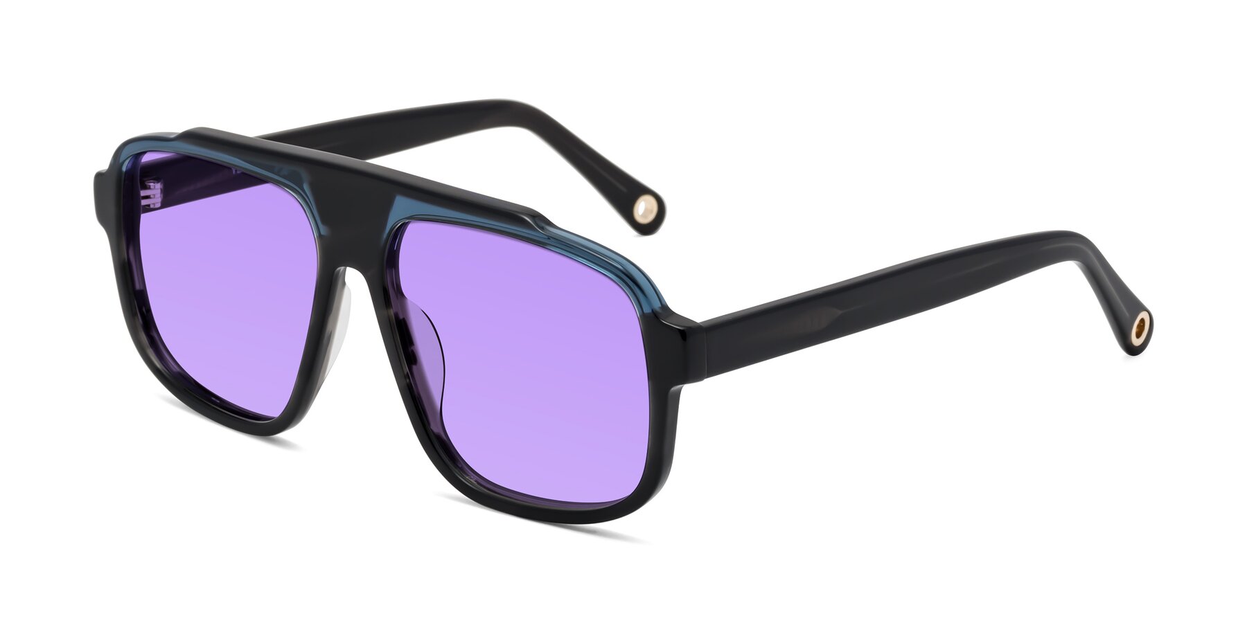 Angle of kong in Storm Striped with Medium Purple Tinted Lenses