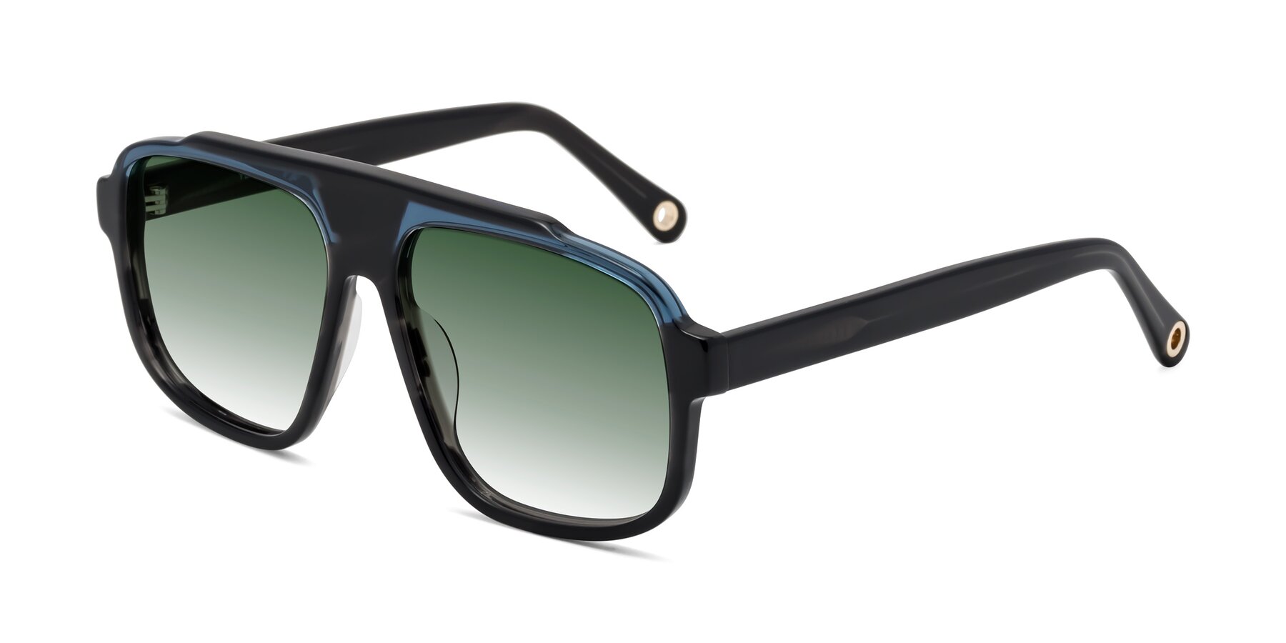 Angle of kong in Storm Striped with Green Gradient Lenses