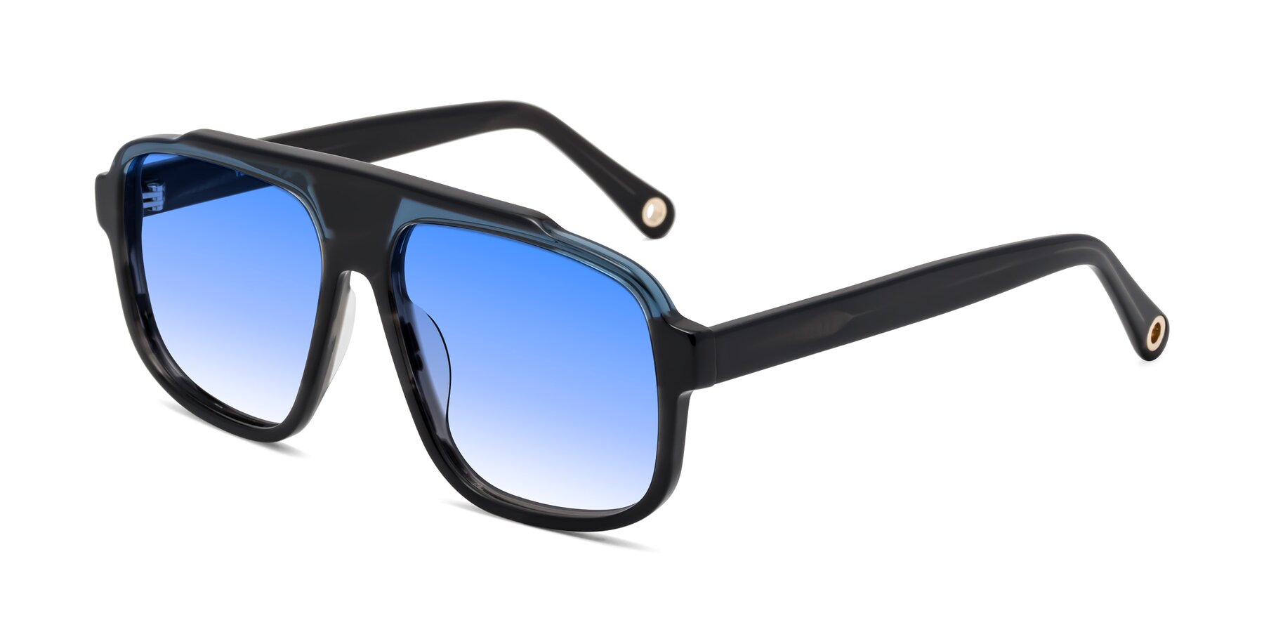 Angle of kong in Storm Striped with Blue Gradient Lenses