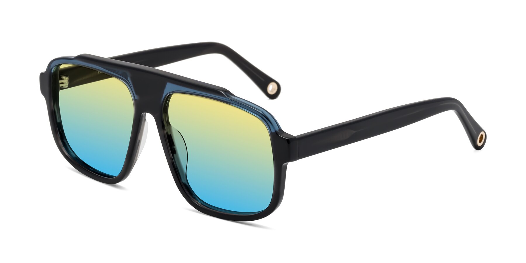 Angle of kong in Storm Striped with Yellow / Blue Gradient Lenses