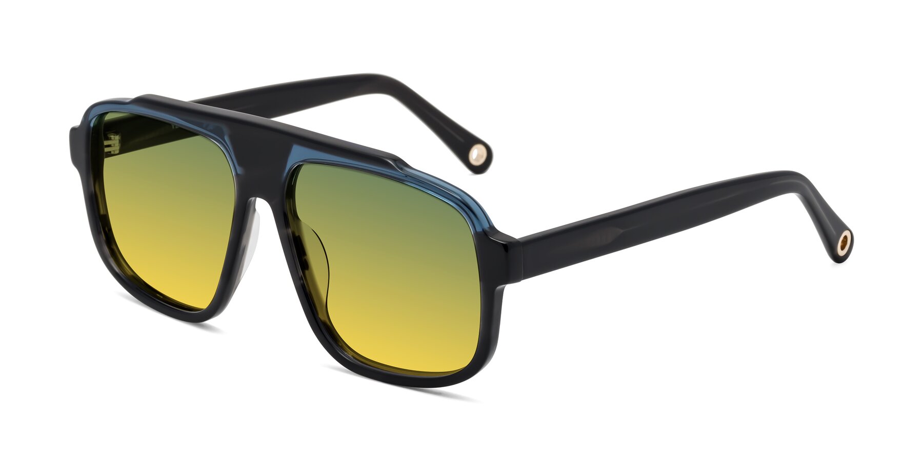 Angle of kong in Storm Striped with Green / Yellow Gradient Lenses