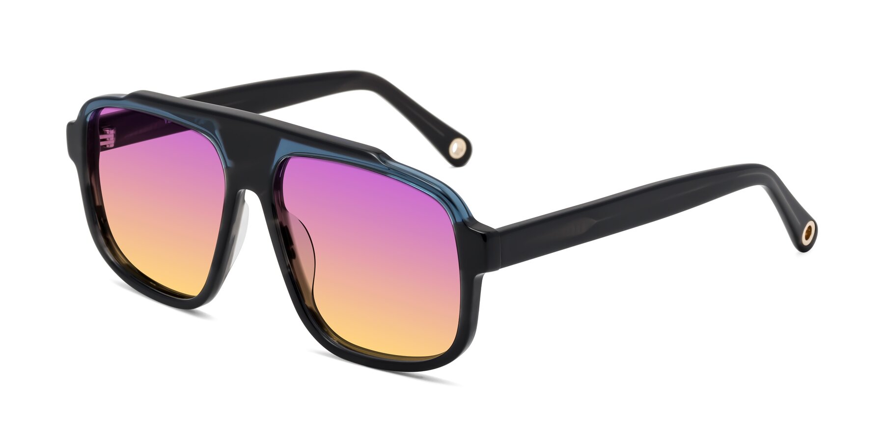 Angle of kong in Storm Striped with Purple / Yellow Gradient Lenses