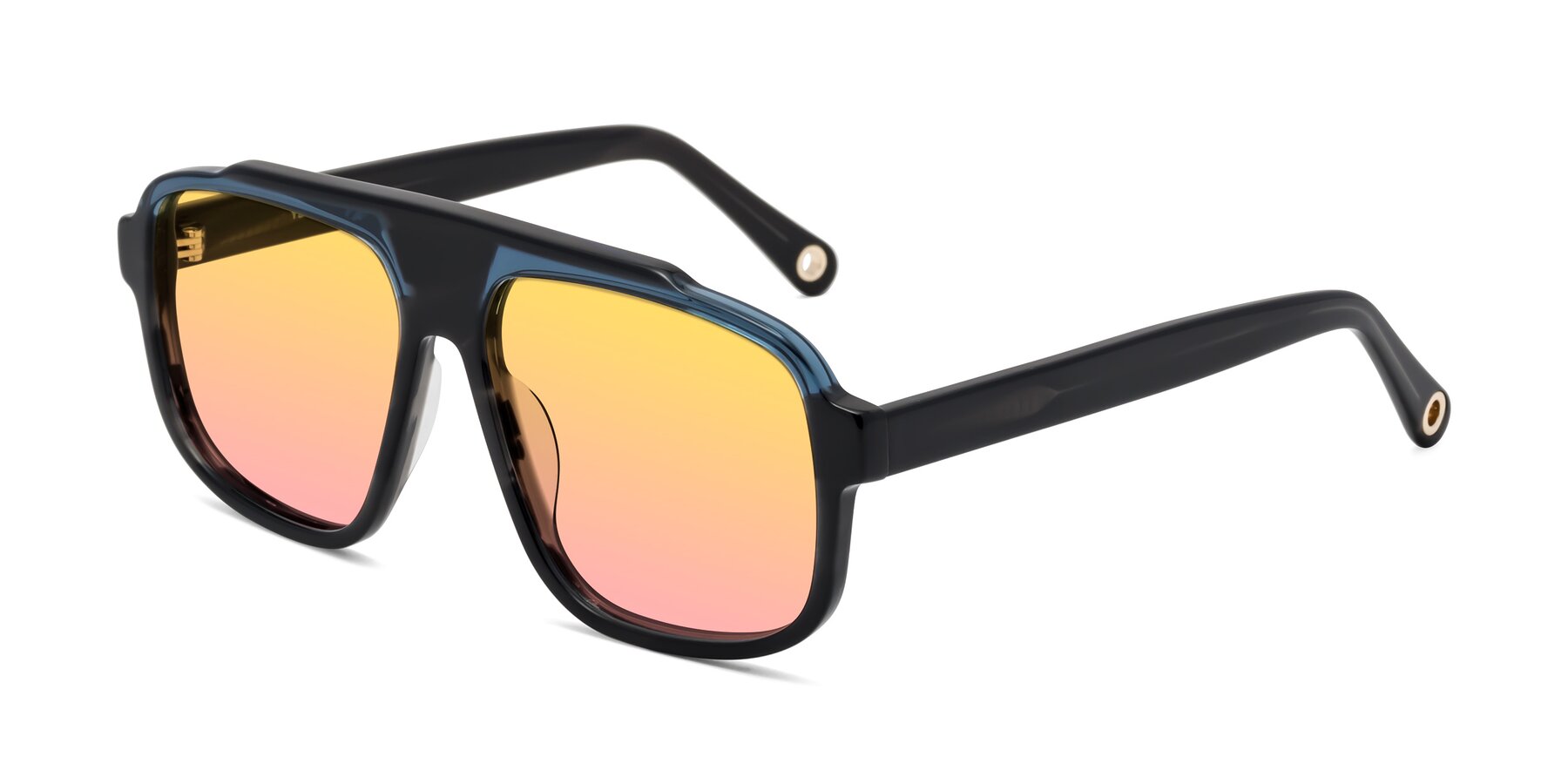 Angle of kong in Storm Striped with Yellow / Pink Gradient Lenses