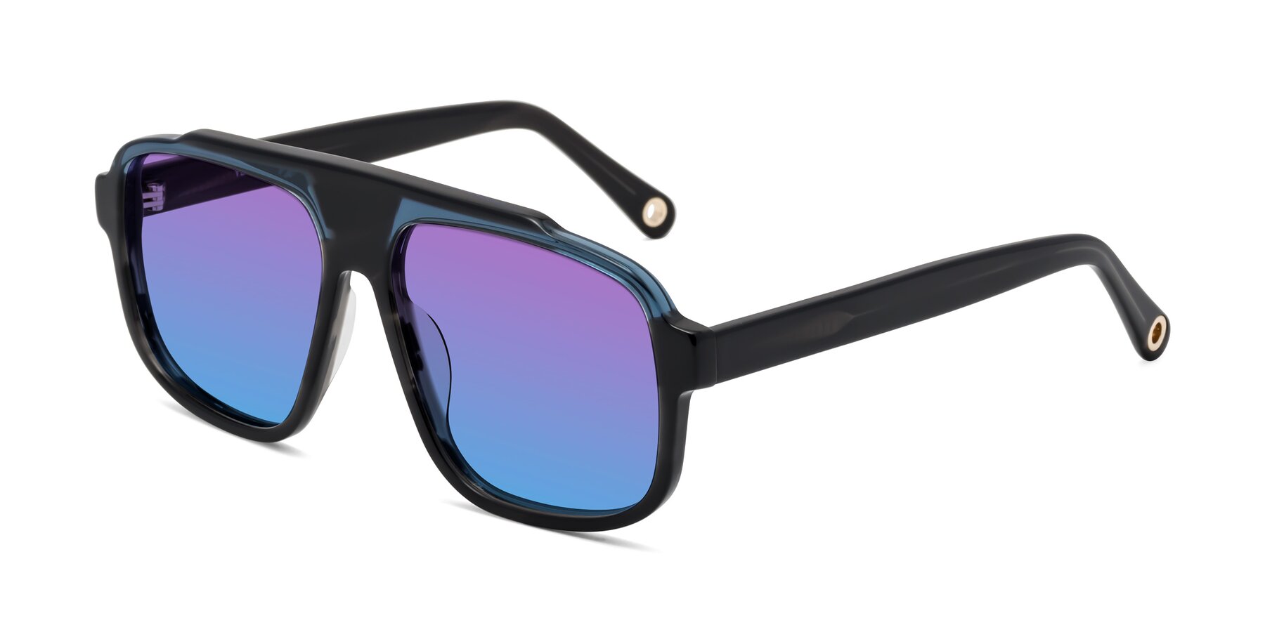 Angle of kong in Storm Striped with Purple / Blue Gradient Lenses