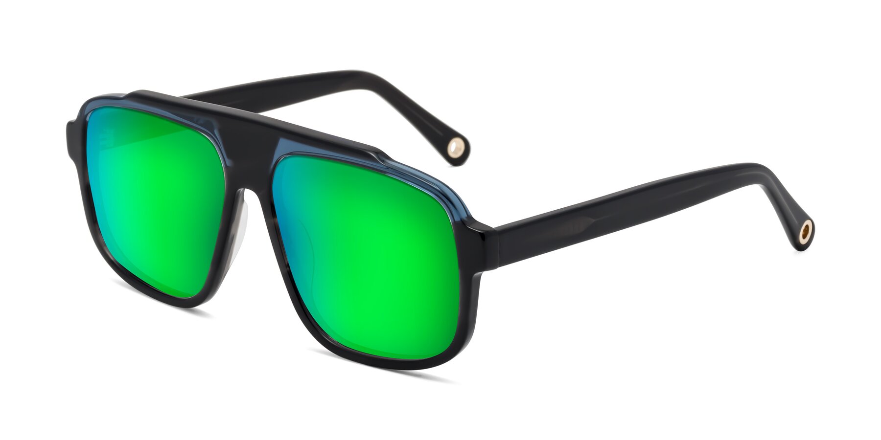 Angle of kong in Storm Striped with Green Mirrored Lenses