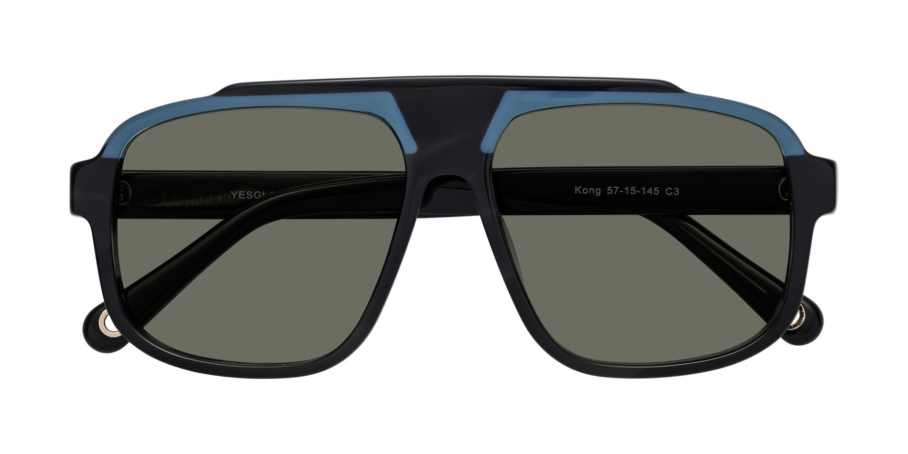 Folded Front of kong in Storm Striped with Gray Polarized Lenses