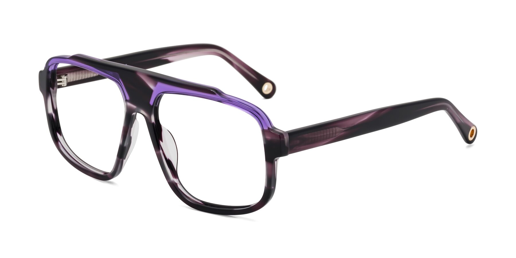 Angle of kong in Twilight Striped with Clear Reading Eyeglass Lenses