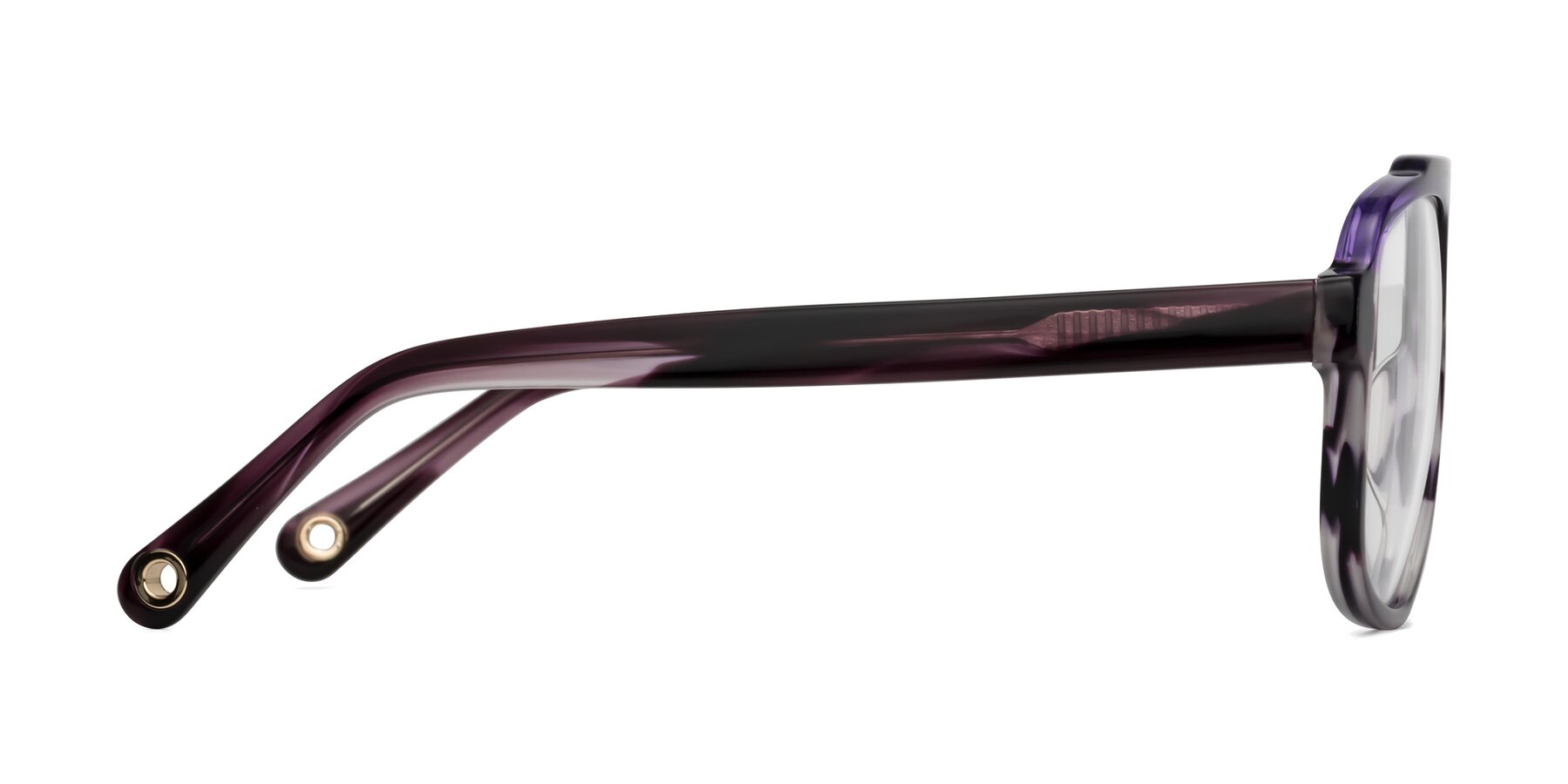 Side of kong in Twilight Striped with Clear Reading Eyeglass Lenses