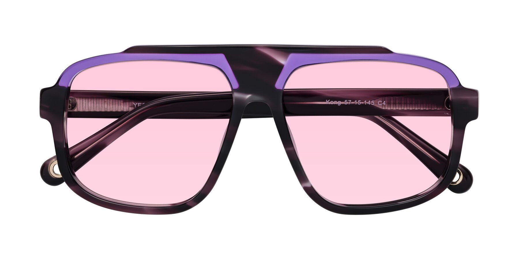 Folded Front of kong in Twilight Striped with Light Pink Tinted Lenses