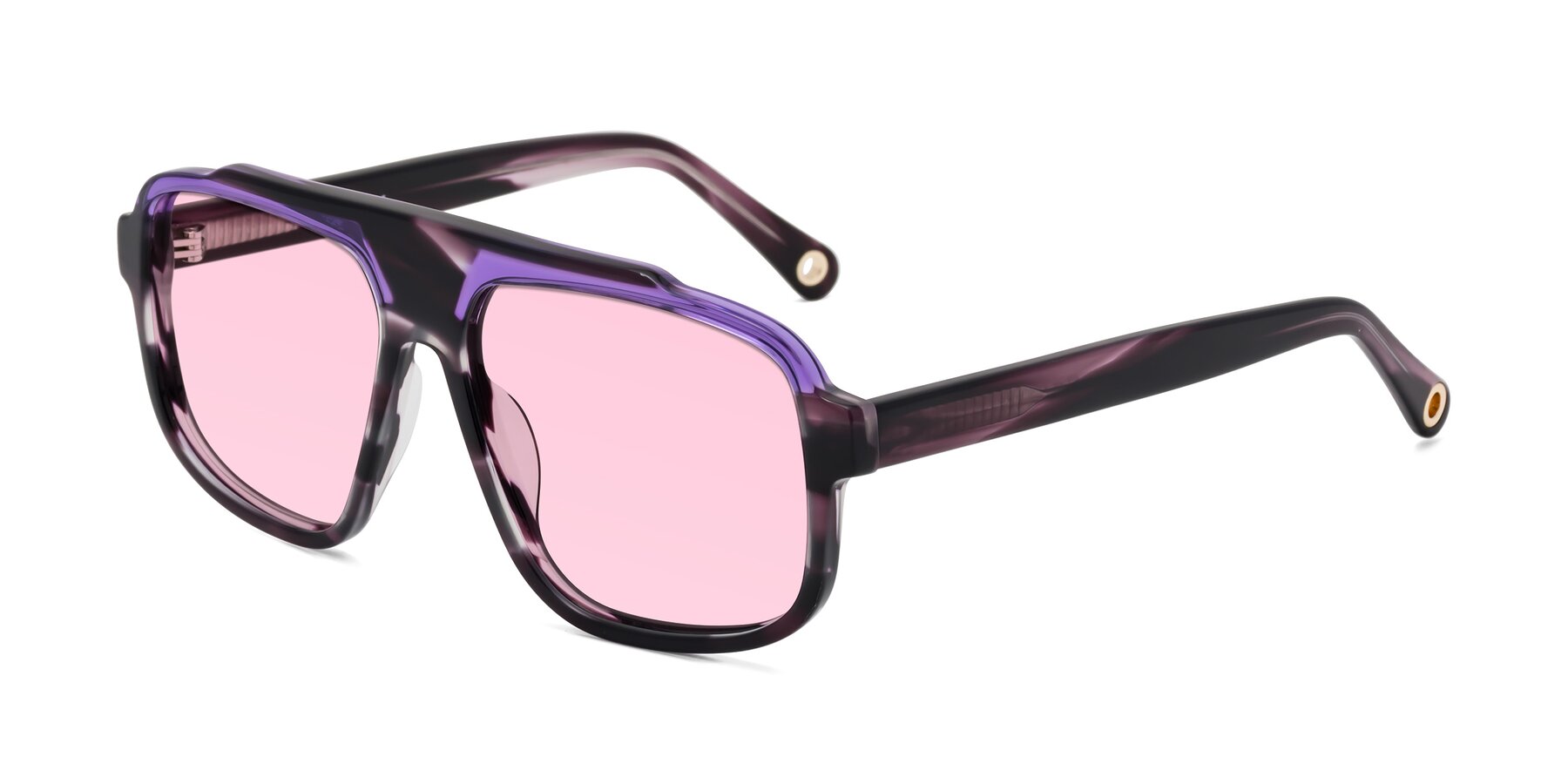 Angle of kong in Twilight Striped with Light Pink Tinted Lenses