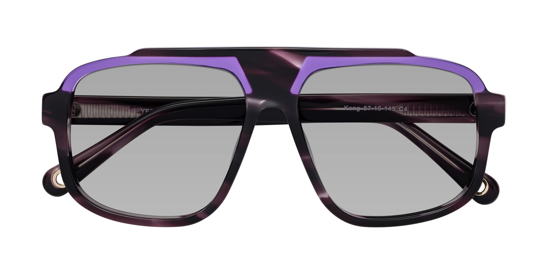 Folded Front of kong in Twilight Striped with Light Gray Tinted Lenses