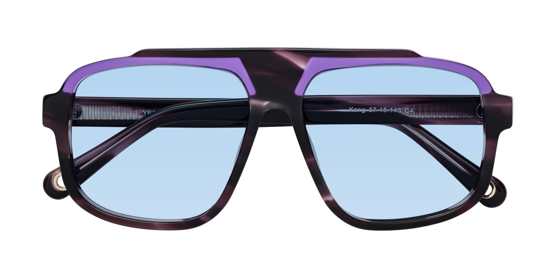 Folded Front of kong in Twilight Striped with Light Blue Tinted Lenses