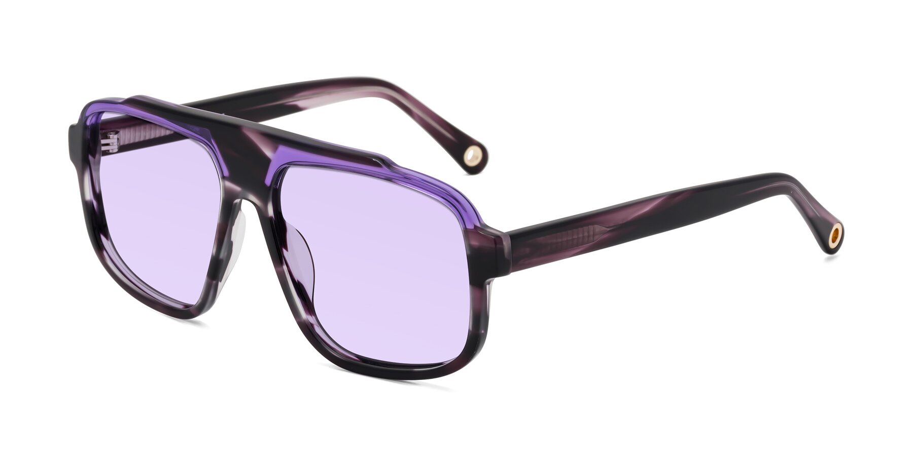 Angle of kong in Twilight Striped with Light Purple Tinted Lenses