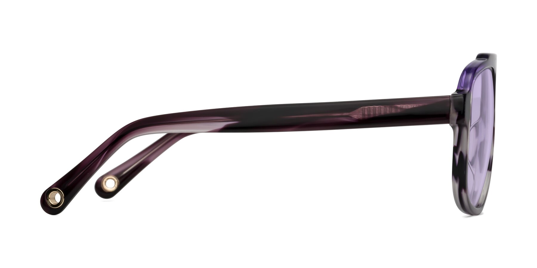 Side of kong in Twilight Striped with Light Purple Tinted Lenses