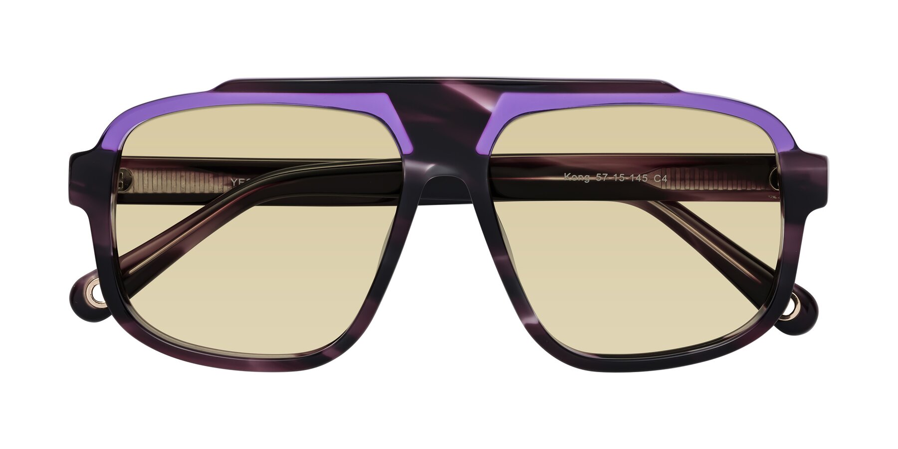 Folded Front of kong in Twilight Striped with Light Champagne Tinted Lenses