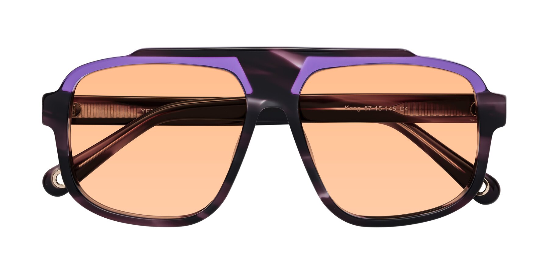 Folded Front of kong in Twilight Striped with Light Orange Tinted Lenses