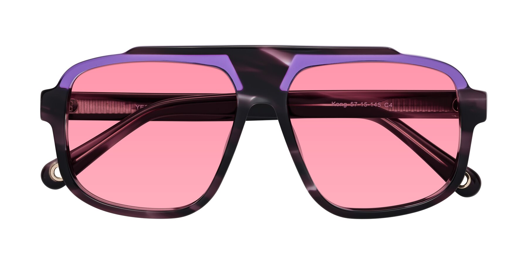 Folded Front of kong in Twilight Striped with Pink Tinted Lenses