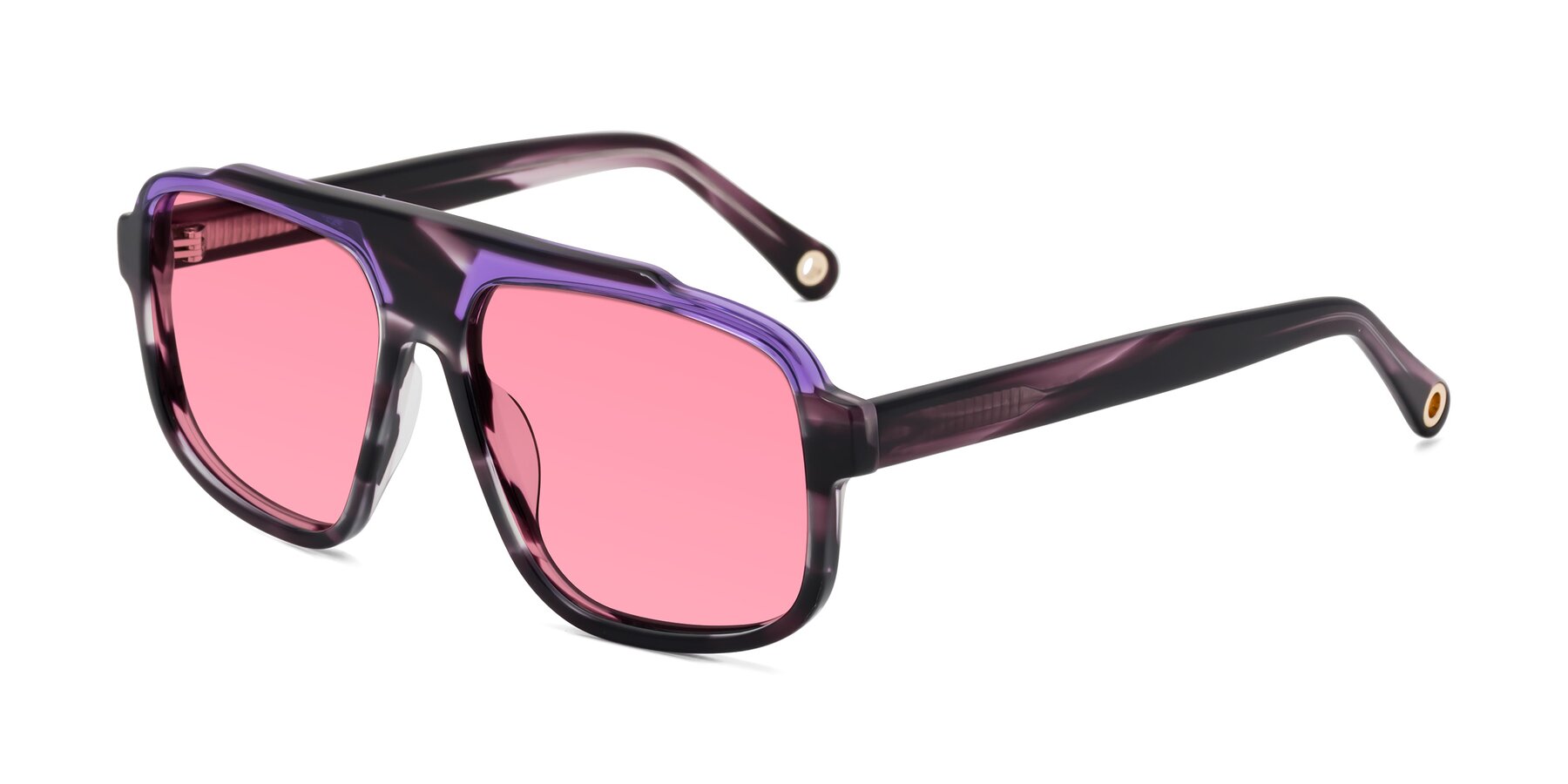 Angle of kong in Twilight Striped with Pink Tinted Lenses