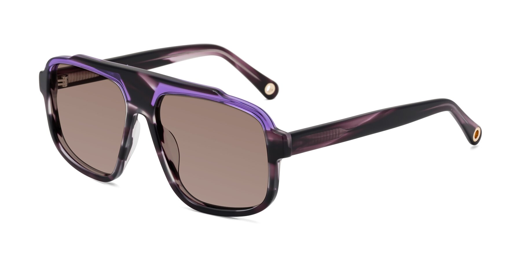 Angle of kong in Twilight Striped with Medium Brown Tinted Lenses