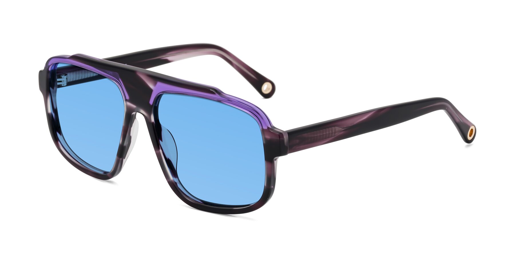 Angle of kong in Twilight Striped with Medium Blue Tinted Lenses