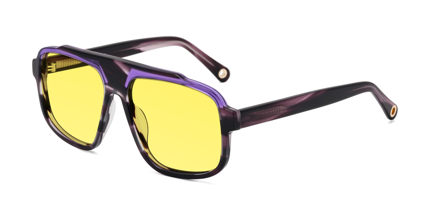 Angle of kong in Twilight Striped with Medium Yellow Tinted Lenses