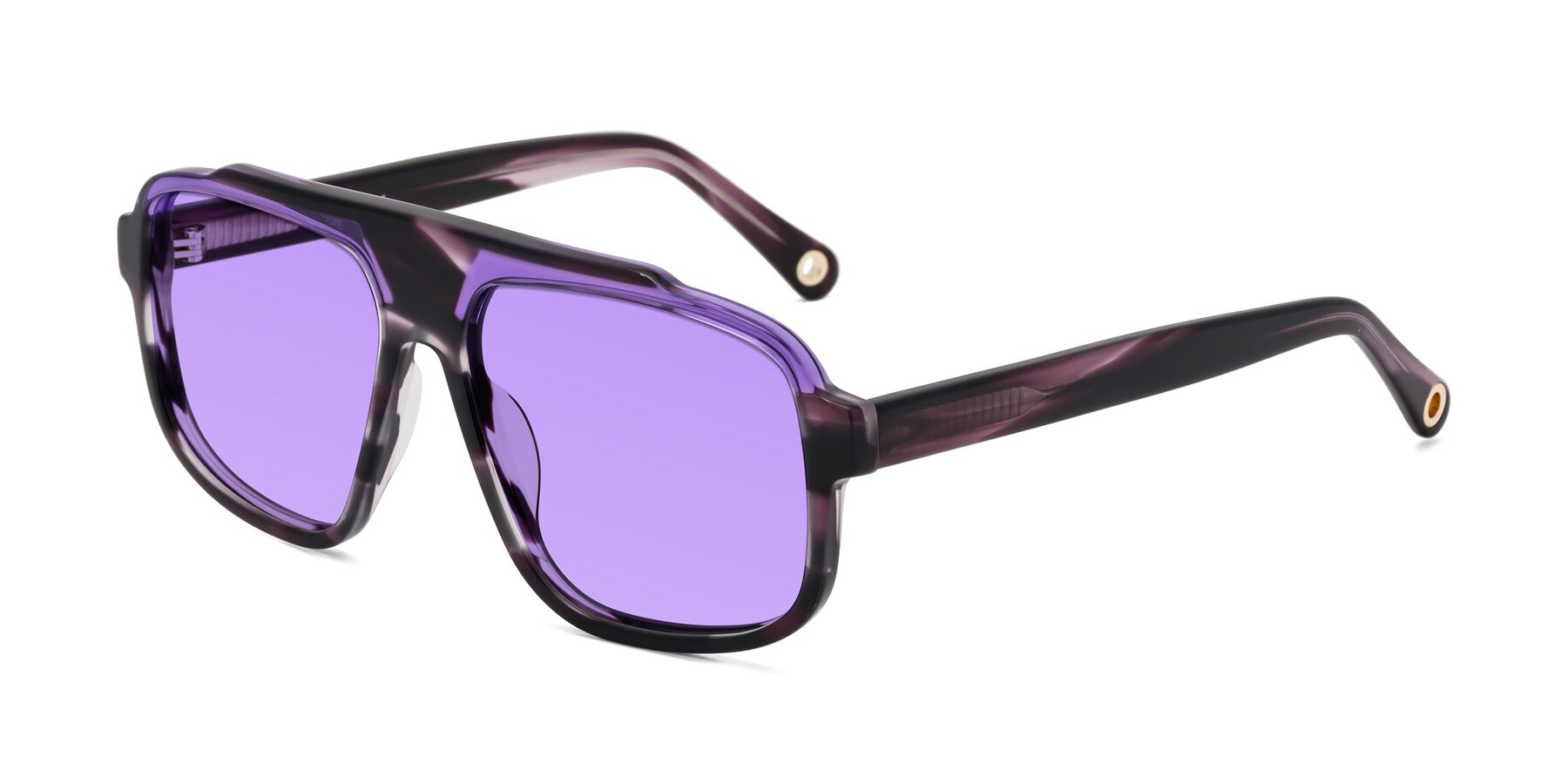 Angle of kong in Twilight Striped with Medium Purple Tinted Lenses