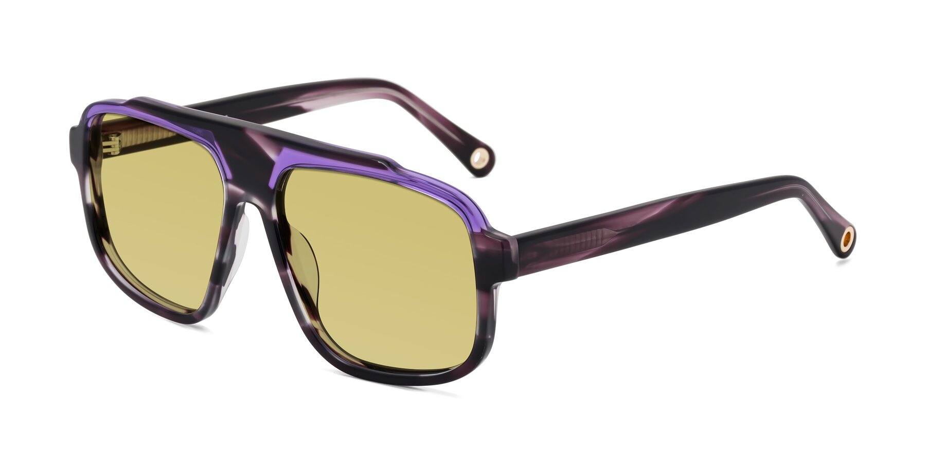 Angle of kong in Twilight Striped with Medium Champagne Tinted Lenses