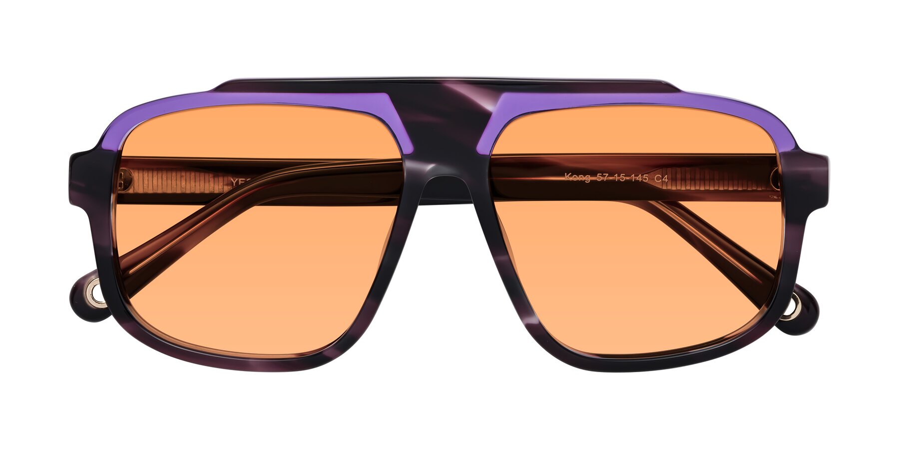 Folded Front of kong in Twilight Striped with Medium Orange Tinted Lenses