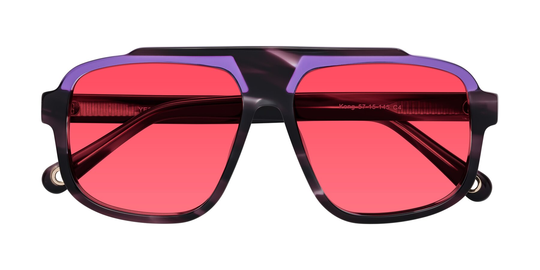 Folded Front of kong in Twilight Striped with Red Tinted Lenses