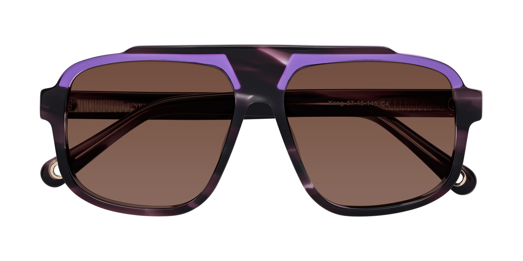 Folded Front of kong in Twilight Striped with Brown Tinted Lenses