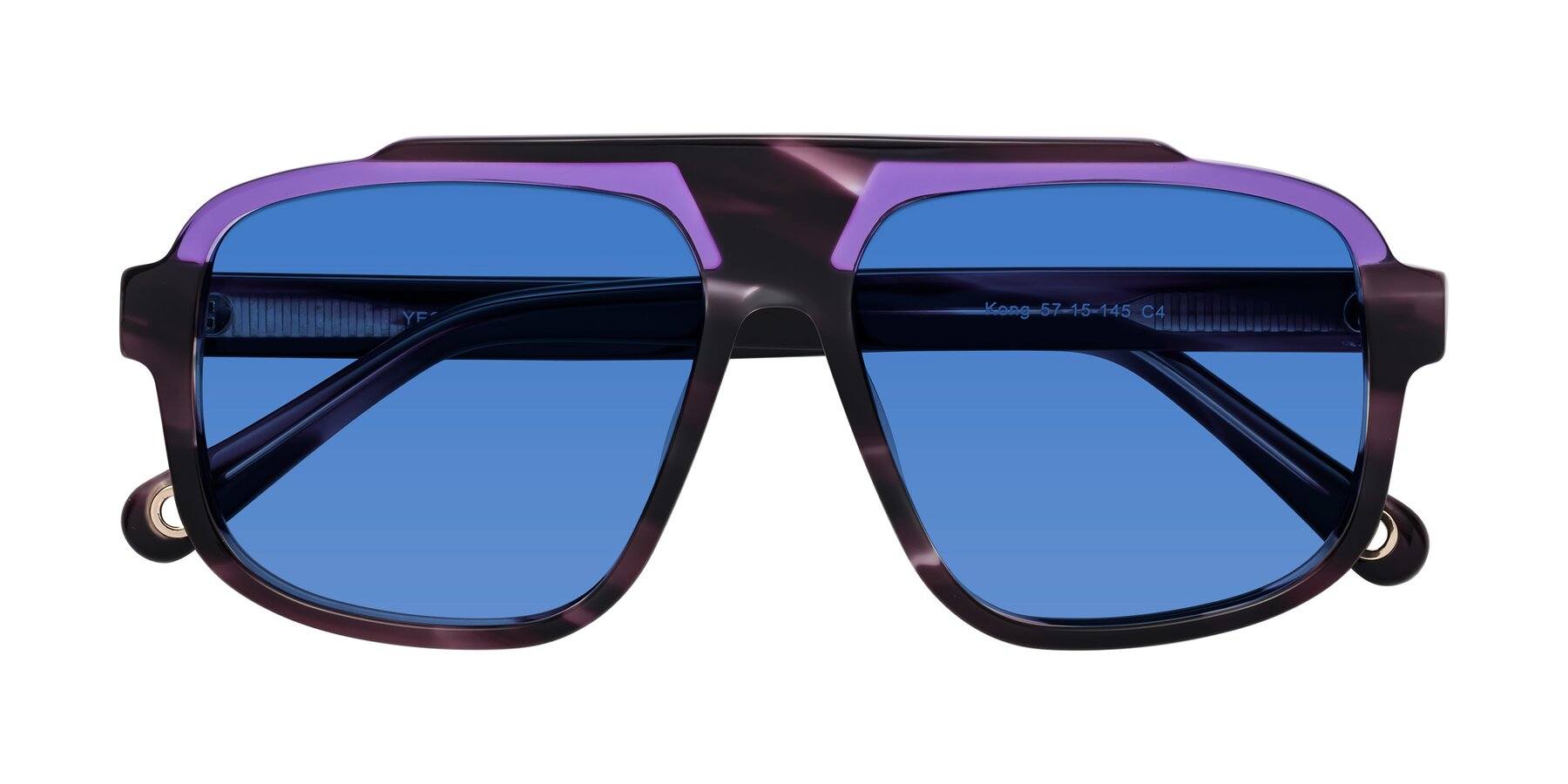 Folded Front of kong in Twilight Striped with Blue Tinted Lenses